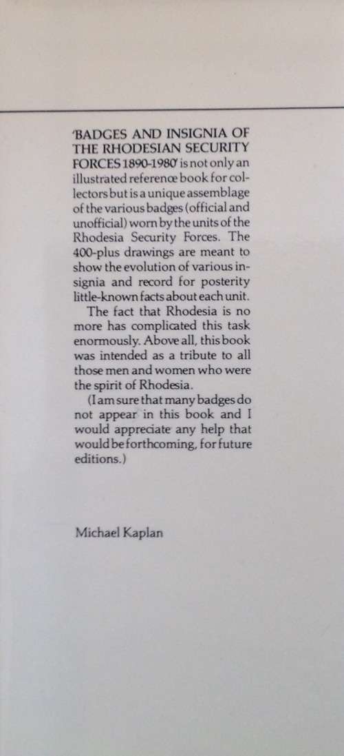 Badges and Insignia of the Rhodesian Security Forces 1890-1980 | A.J Arniel