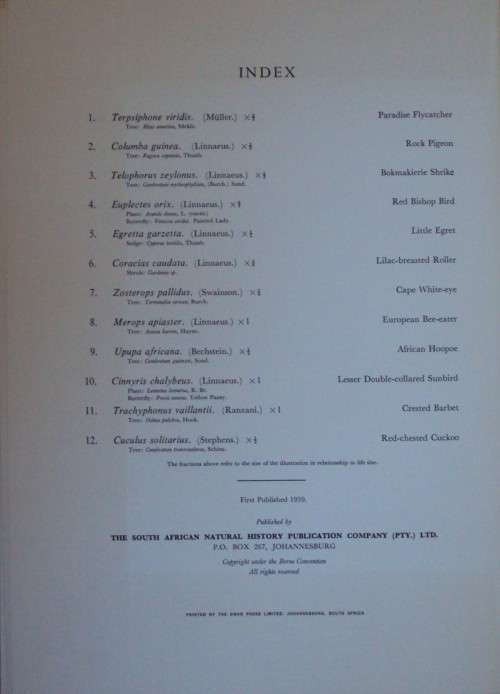 First Folio of South African Birds - 12 Colour Plates (signed)