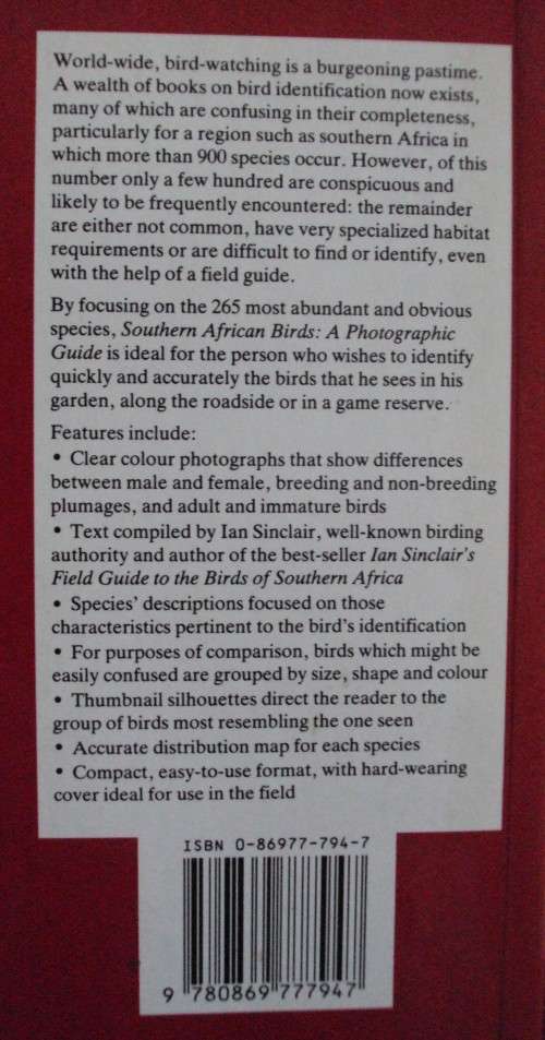 Southern African Birds-  A Photographic Guide: Ian Sinclair