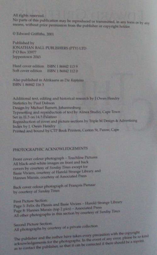 The Captains: Edward Griffiths - Authograpled by Gary Teichman