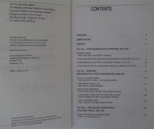 Separate But Unequal: The Coloured People of South Africa - A Political History