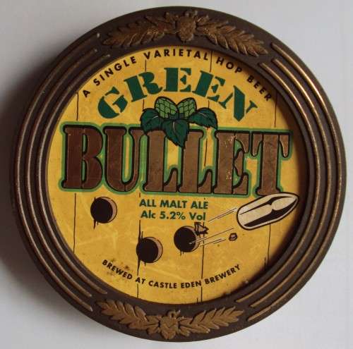 Green Bullet All Malt Ale - Castle Eden Brewey Draught Beer Tap Sign