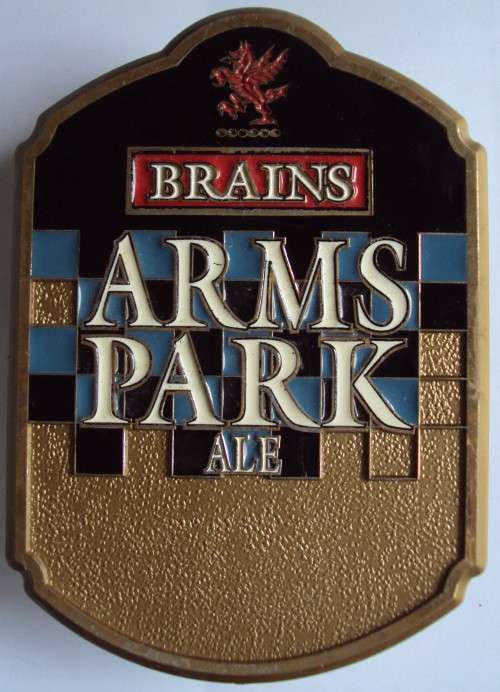 Brains Arms Park Ale - Brains Brewery Cardiff Draught Beer Tap Sign