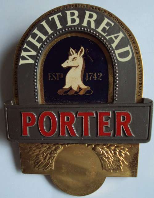 Whitbread Portert Traditional Draught Ale - Whitbread Brewery London Draught Beer Tap Sign