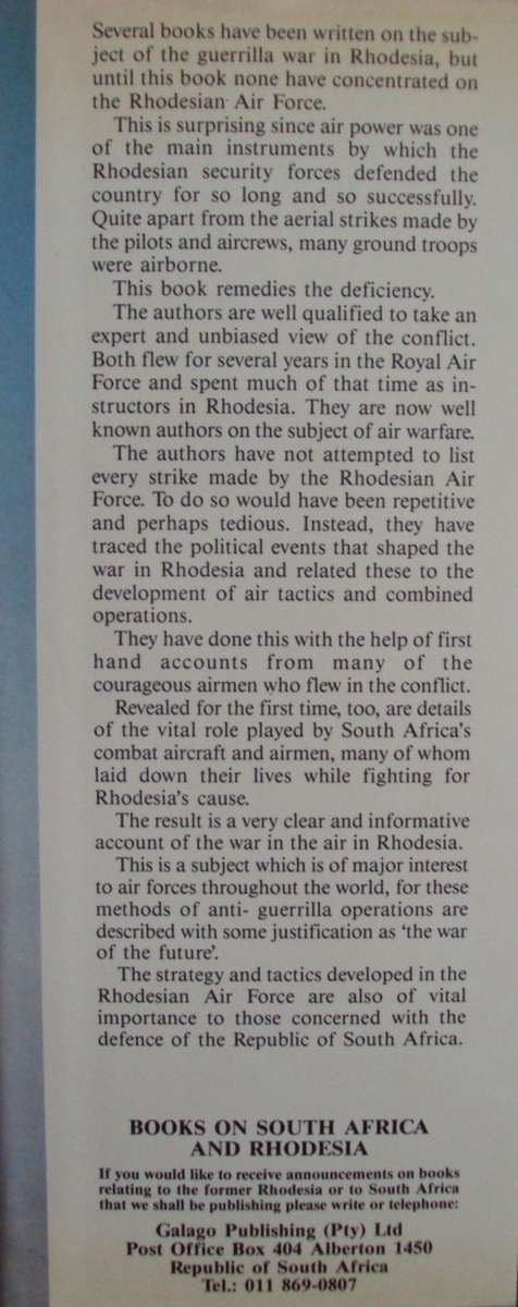 War in the Air - Rhodesian Air Force 1935-1980: Dudley Cowderoy & Roy C. Nesbit