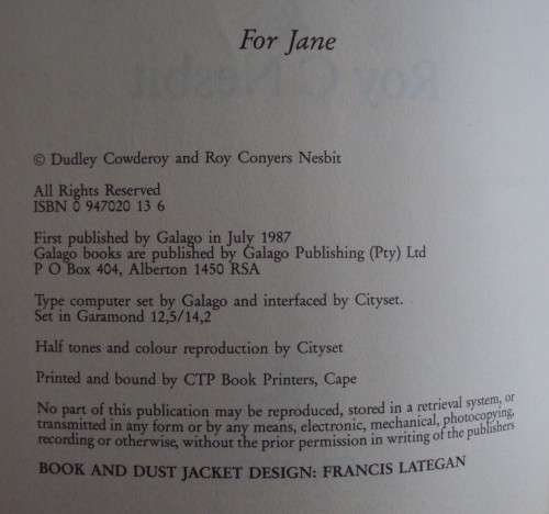 War in the Air - Rhodesian Air Force 1935-1980: Dudley Cowderoy & Roy C. Nesbit