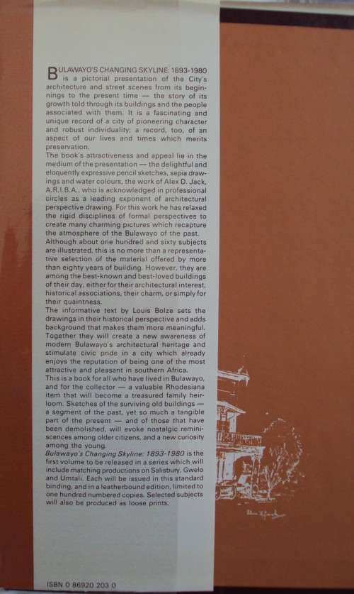 Bulawayos Changing Skyline 193-1980 - Alex D Jack with text by Louis W Bolze