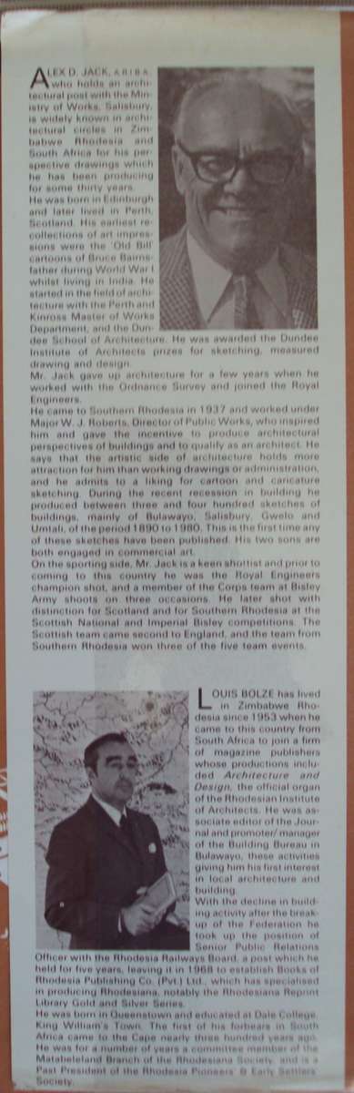 Bulawayos Changing Skyline 193-1980 - Alex D Jack with text by Louis W Bolze