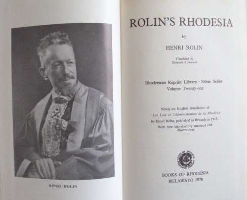 Rolin`s Rhodesia - Henri Rolin