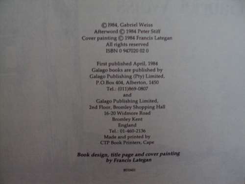 And So He Survived Gabriel Weiss Afterword by Peter Stiff