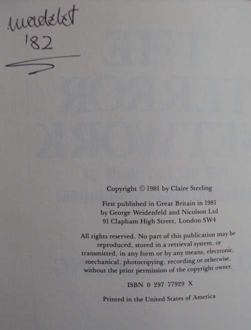 The Terror Network The Secret War of International Terrorism Claire Stirling