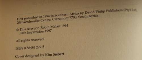 Being Here Modern Short Stories From Southern Africa Compiled by Robin Malan