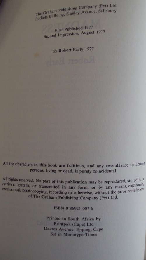 a Time of Madness Robert Early