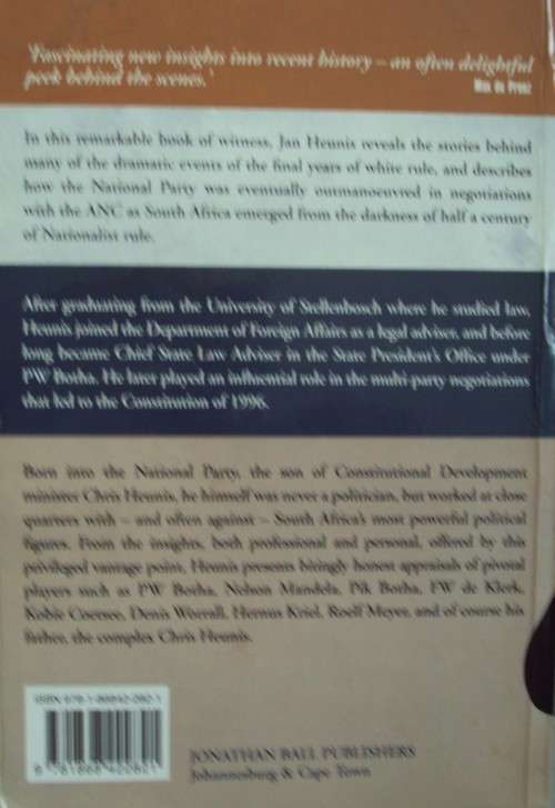 The Inner Circle Reflections on the Last Days of White Rule - Jan Heunis