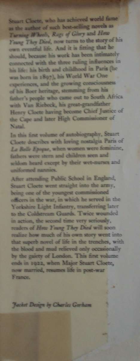 2 Stuart Cloete Books: How Young They Died and A Victorian Son An Autobiography