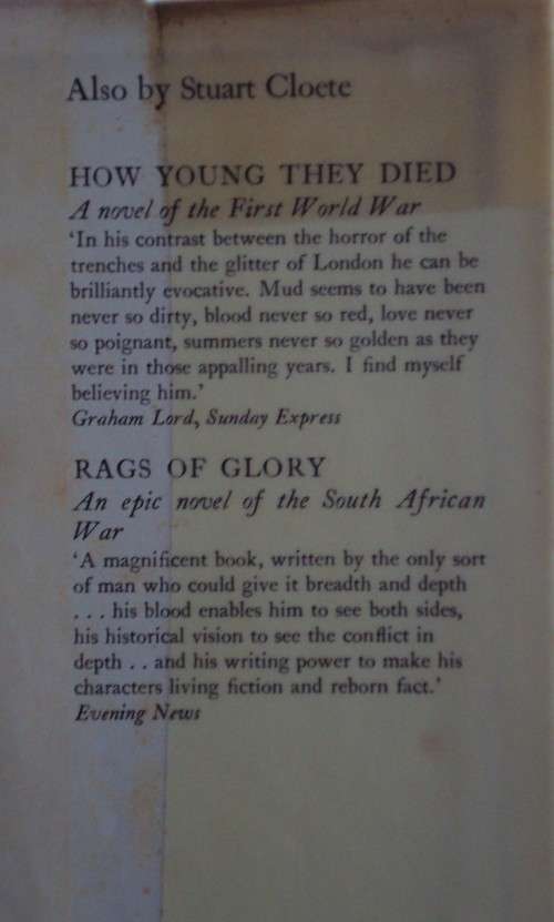 2 Stuart Cloete Books: How Young They Died and A Victorian Son An Autobiography