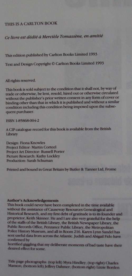 The Chronicle Of Crime The Infamous Felons Of Modern History And Their Hideous Crimes - Martin Fido