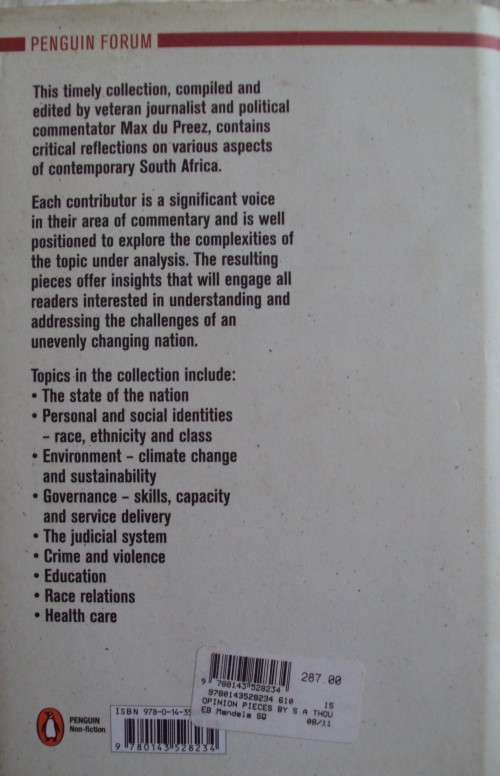 Opinion Pieces by South African Thought Leaders - Edited by Max du Preez