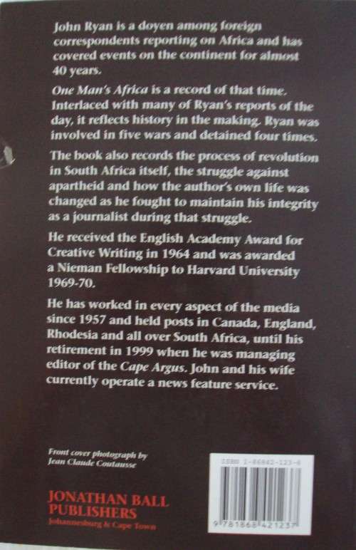 One Man`s Africa John Ryan