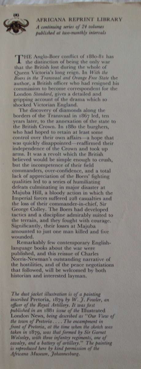 With The Boers In Transvaal and Orange Freeestate 1880-81 C L Norris-Newman