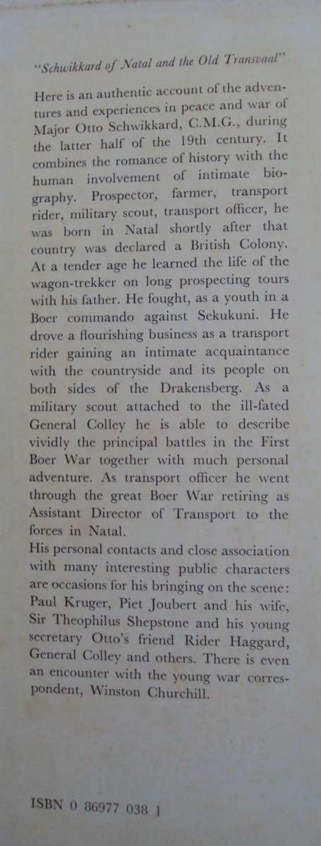 Schwikkard of Natal and the Old Transvaal Cecil Cowley