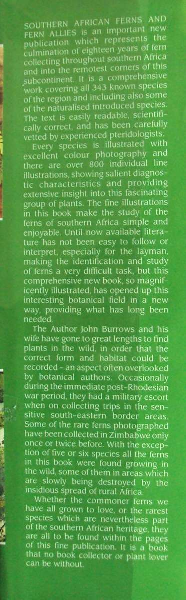 Southern African Ferns And Fern Allies J  E Burrows Illustrations by S M Burrows