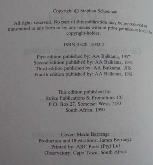 Strike! The Book on Salt Water Fishing in Southern Africa Fanie and Stephan Schoeman  Publis