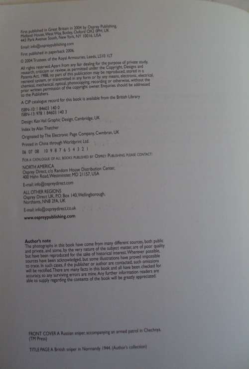 Out of Nowhere: A history of the military sniper, from the Sharpshooter to Afghanistan Martin Pegler