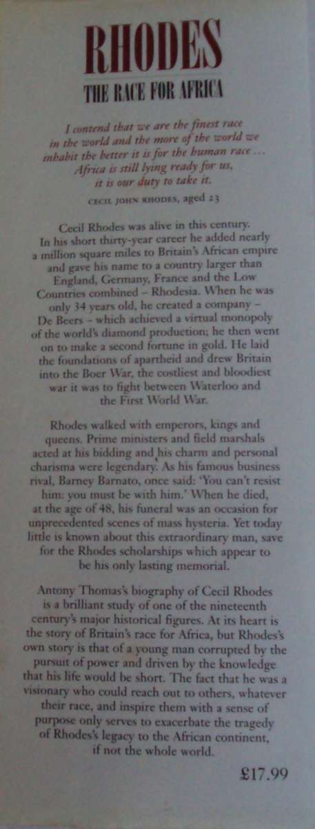 Rhodes: The Race for Africa Antony Thomas