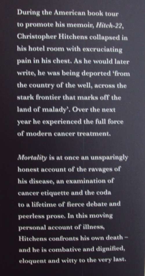 Mortality  Christopher Hitchens