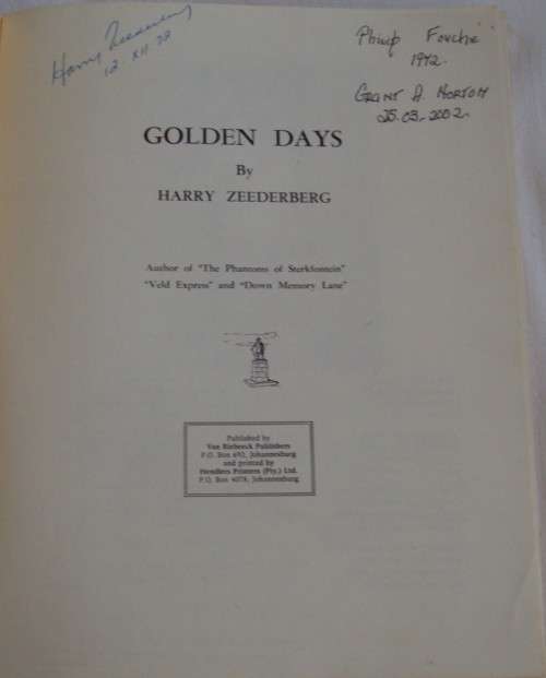 Golden Days Harry Zeederberg