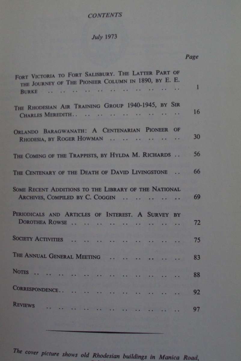 10 Rhodesiana Journals - The Rhodesiana Society