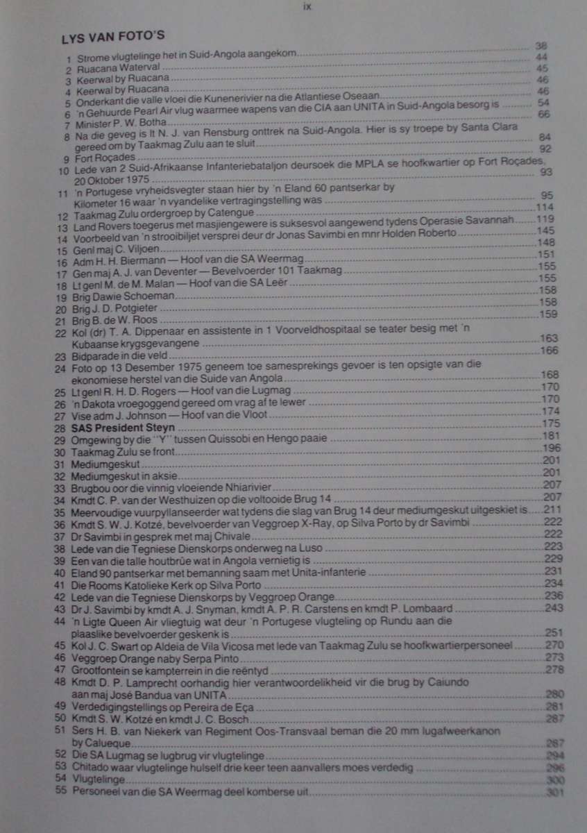 Angola Operasie Savannah 1975 - 1976 Prof F J Du T Spies as assisted by Lt Col S J du Preez