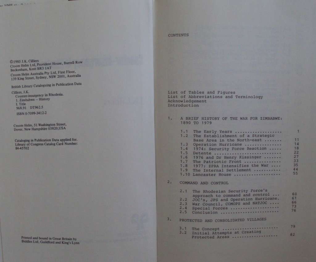 Counter Insurgency in Rhodesia  J K Cilliers