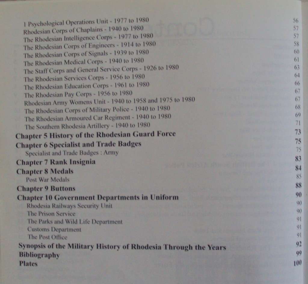Insignia and History of the Rhodesian Armed Forces 1890 - 1980 Dudley Wall