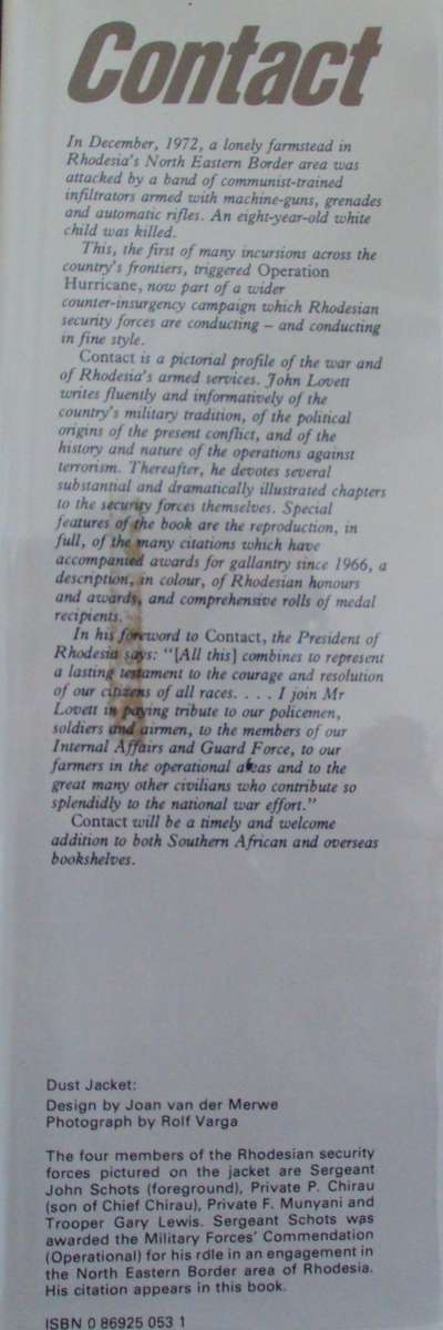 Contact A Tribute to those who Serve Rhodesia  Signed by Ron Reid Daly