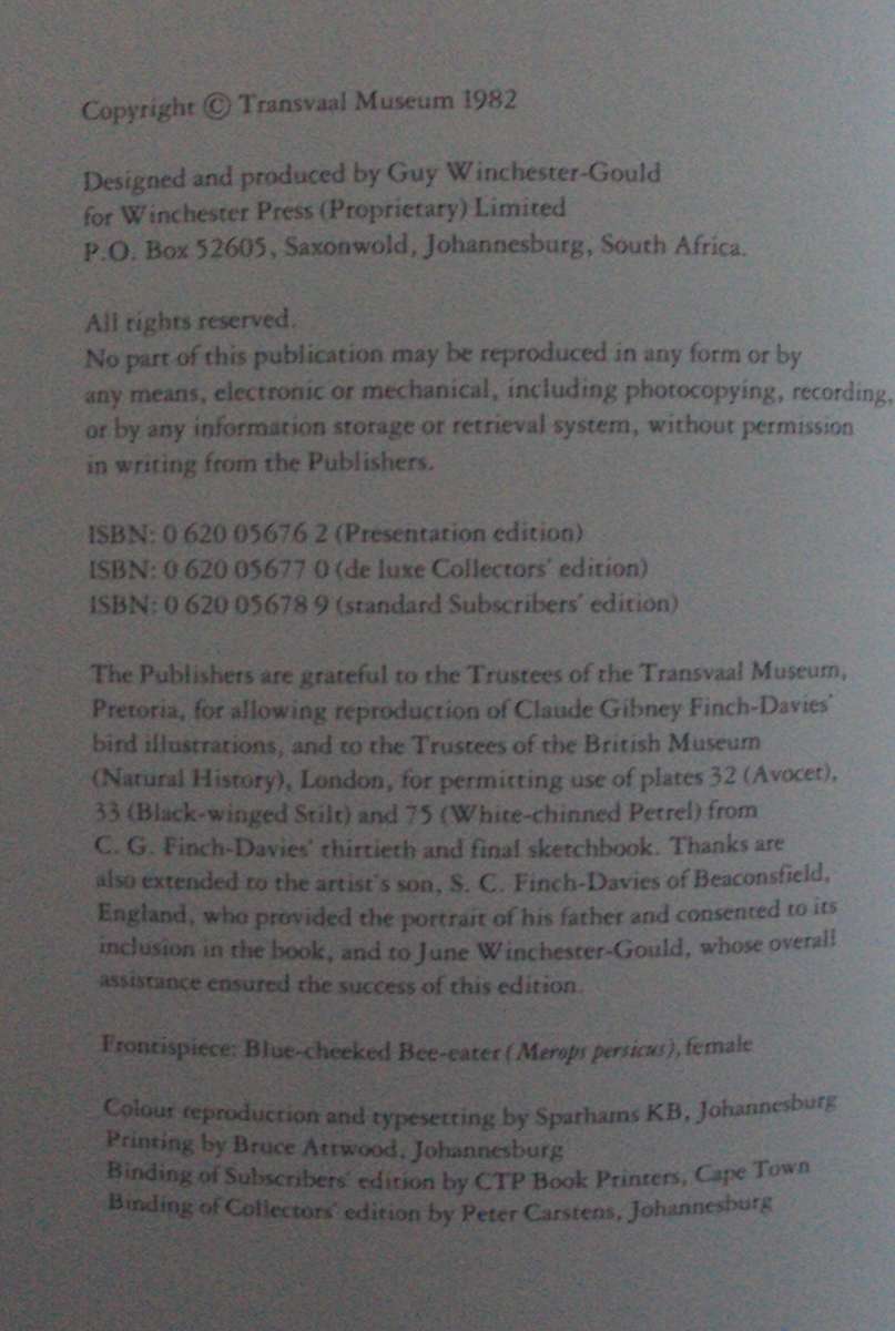 The Birds of Southern Africa  laude Gibney Finch-Davies & Dr Alan Kemp