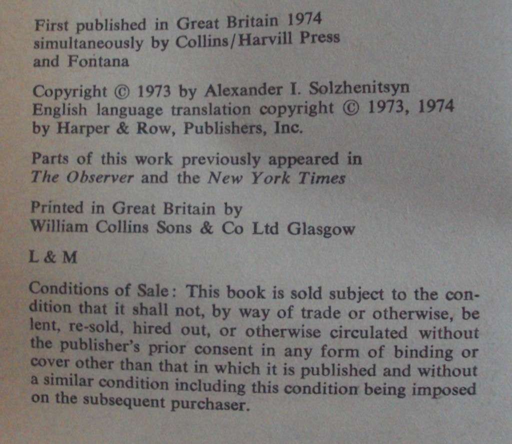 The Gulag Archipelago 1918 - 1956  Alexander Solzhenitsyn