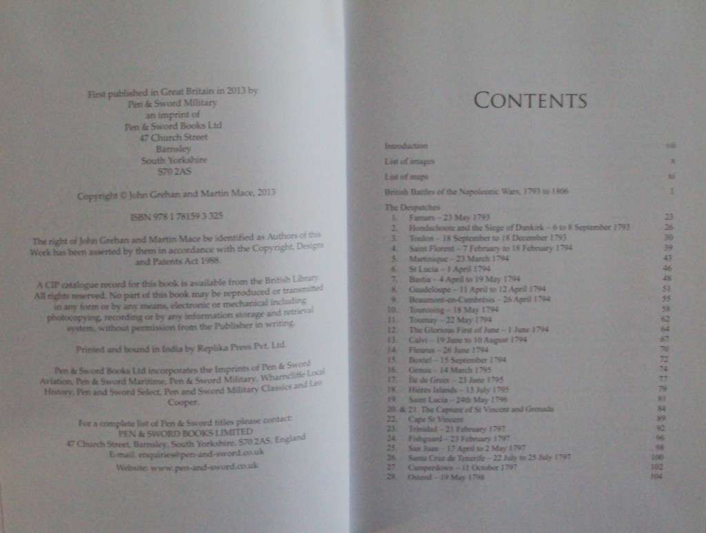 Despatches from the Front British Battles of the Napoleonic Wars 1793  1806