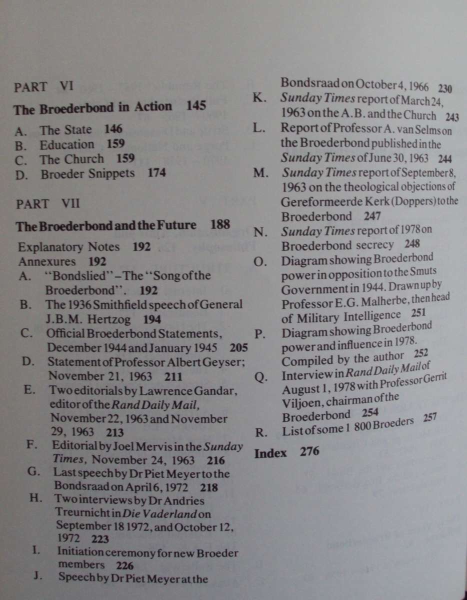 Brotherhood of Power An Expose of the Secret Afrikaner Broederbond  J H P Serfontein