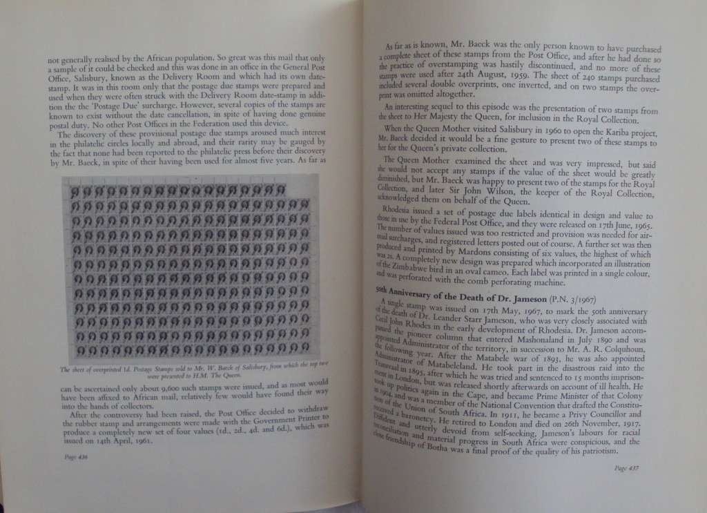 Rhodesia A Postal History  Its Stamps, Posts & Telegraphs  R C Smith