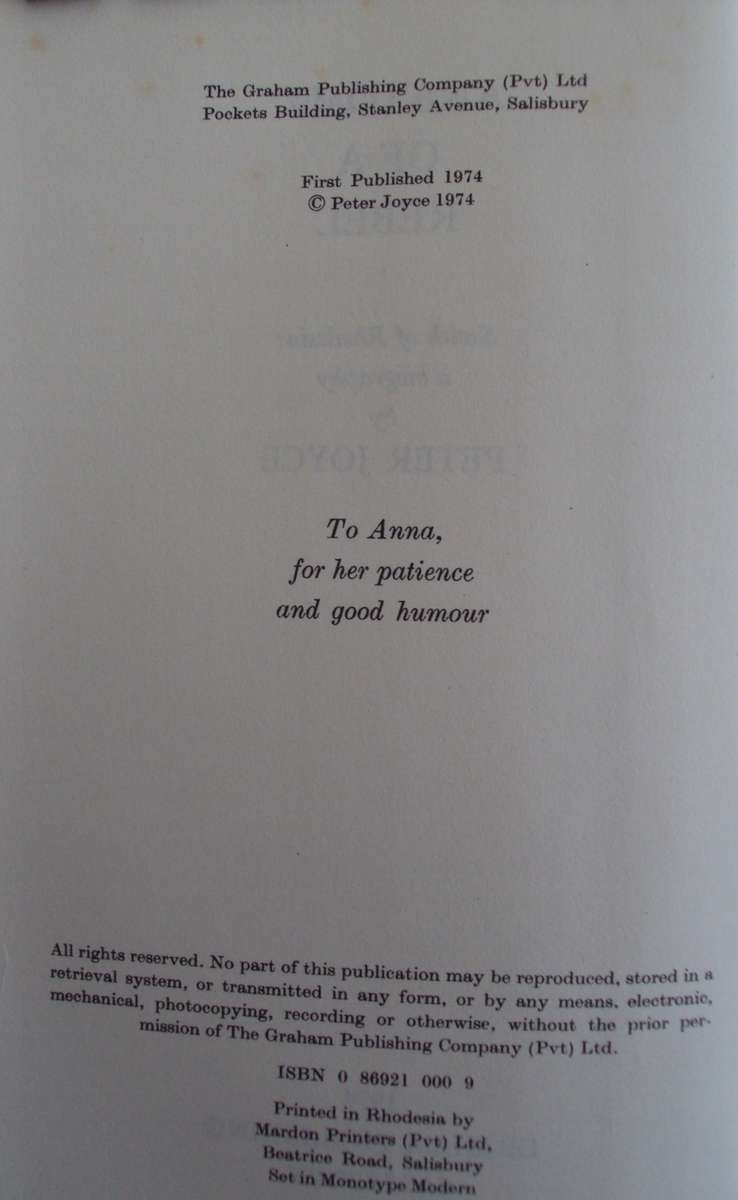 Anatomy of a Rebel  Smith of Rhodesia: a biography Peter Joyce     P