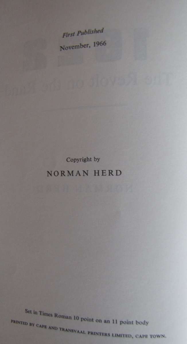 1922 Revolt on the Rand Norman Herd