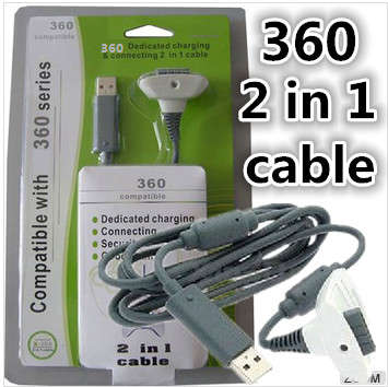 2 IN 1 CHARGING AND CONNECTING CABLE FOR XBOX 360