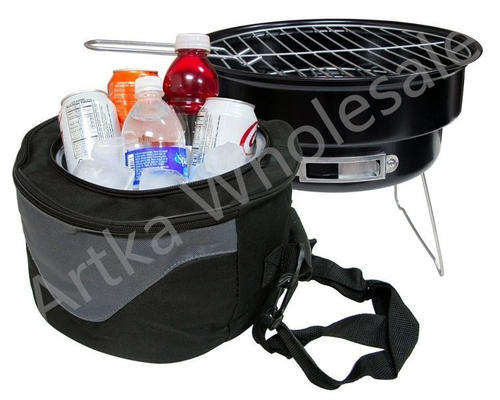 PORTABLE  OUTDOOR 2 IN 1 BBQ GRILL AND COOLER BAG