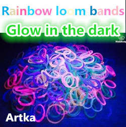 2400pc Glow in dark Rubber Band Refill Mega Value Pack with Clips -- Style 4 -- Rainbow Loom Bands