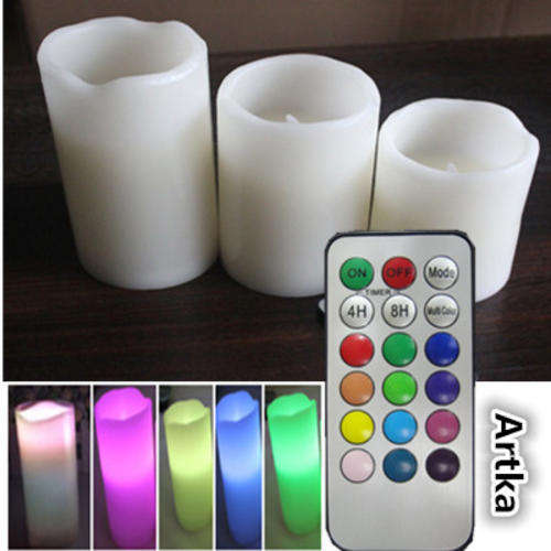 LED Remote Candle Designs \ Flameless Wax Remote Led Candle 3 Piece Set