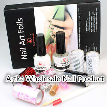 NEW TYPE OF Nail Art Foils Transfer Kit Set Adhesive Tips Creative Nail Art Materials