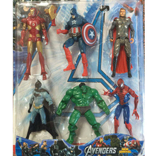 Avengers  6pcs Super Heroes plastic cake toppers of 15 cm
