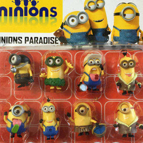 HOT SELLING minions paradise 8pcs kit Various modeling Happy minions of 6 cm